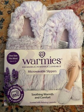 Warmies Lavender Microwavable Women's Plush Slippers - One Size